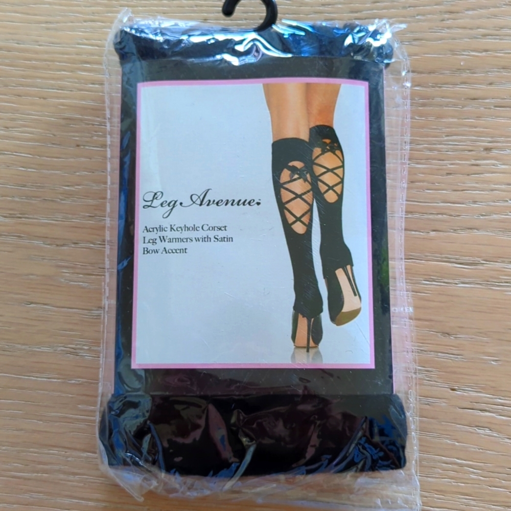 Keyhole Corset Leg Warmers with Satin Bow Accent